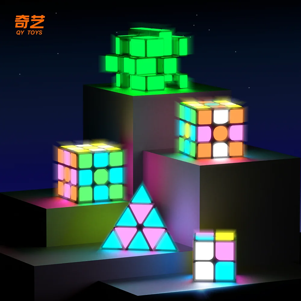 [JudyCube] Qiyi 夜光キューブ 暗闇で光る 2X2 3X3 パイラミンクス ミラー マジックスピードキューブ フィジェットトイ Cubo Magico パズル