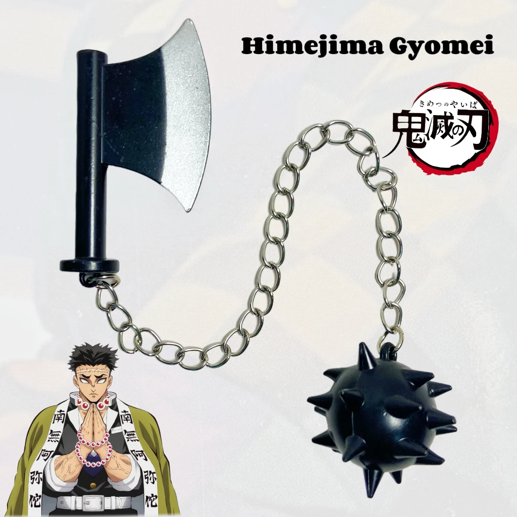11.2 polegada demon slayer himejima gyomei metal katana espada sabre original samurai sabre ninja faca cosplay acessórios prop brinquedo