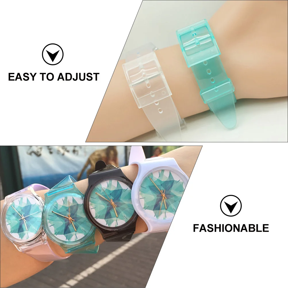 1pc Transparent Jelly Watch For Stylish Quartz Student Wristwatch Casual Fresh Simple Chic Practical Timepiece