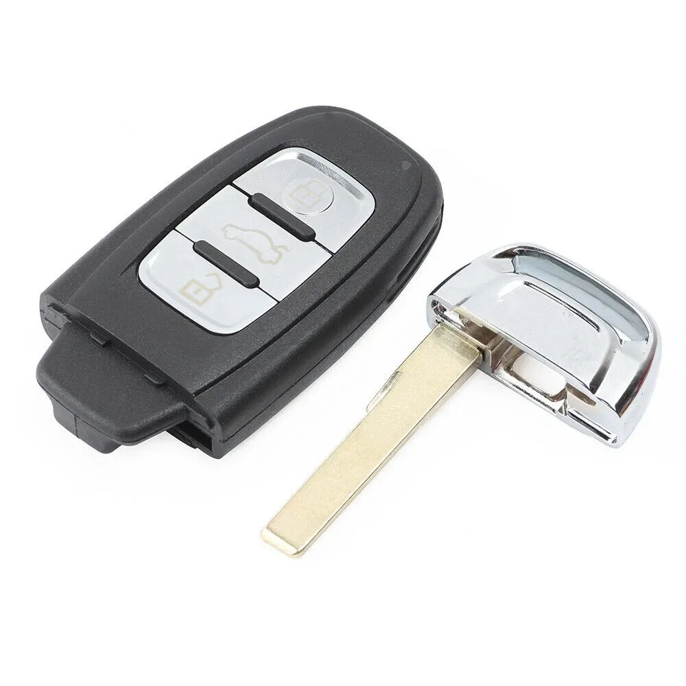 KEYECU Replacement Upgraded Smart Remote Key Shell Case 3Buttons for Audi A6L Q7 Keyless-go Flip Model