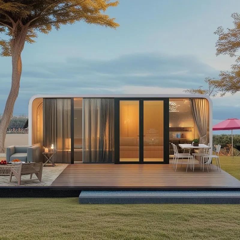 19ft Mobile Capsule with Bedroom, Kitchen and Bathroom Storm Resistant Prefab Cabin -16 Typhoon and 12 Earthquake Proof