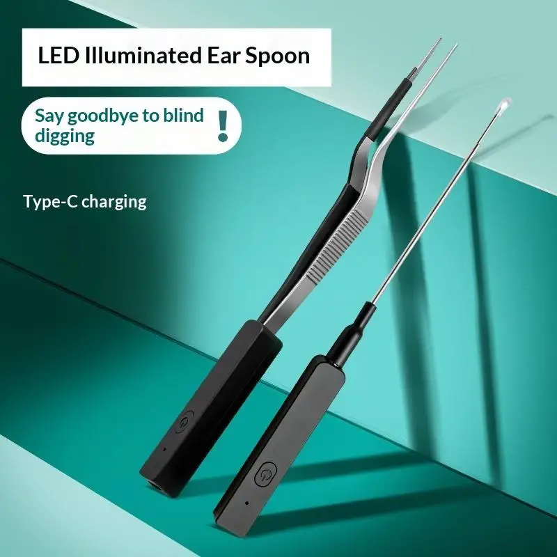 *Visual Luminous Toddler Ear Scoop Soft Non-toxic Silicone Earwax Removal Tweezers for Baby Care