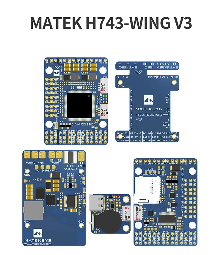 

30.5X30.5mm MATEK H743-WING V3 ArduPilot INAV 3-8S H743 Контроллер полета для радиоуправляемых многовинтовых летательных аппаратов дронов с неподвижным крылом