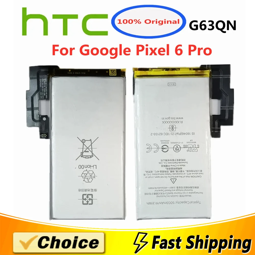 

5003mAh Original Battery G63QN For HTC Google Pixel 6 Pro Pixel 6Pro,Brand New Replacement Phone Lithium Battery+Tool