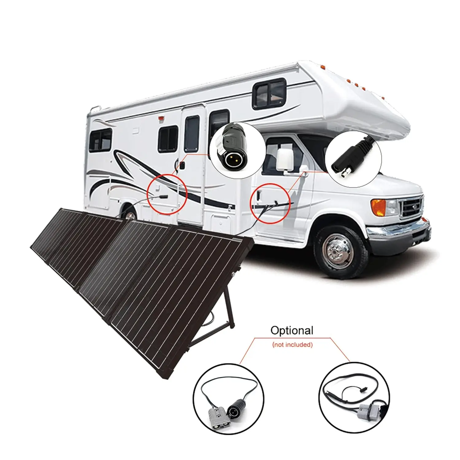 200W Portable Solar Panel Kit with 20A Waterproof Controller 12V Battery RV Camper Marine, Custom