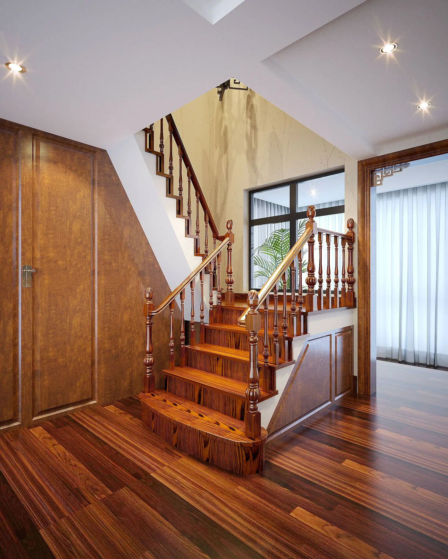 2026 Modern Style Wooden Staircase Indoor Staircase Wooden  Box Straight