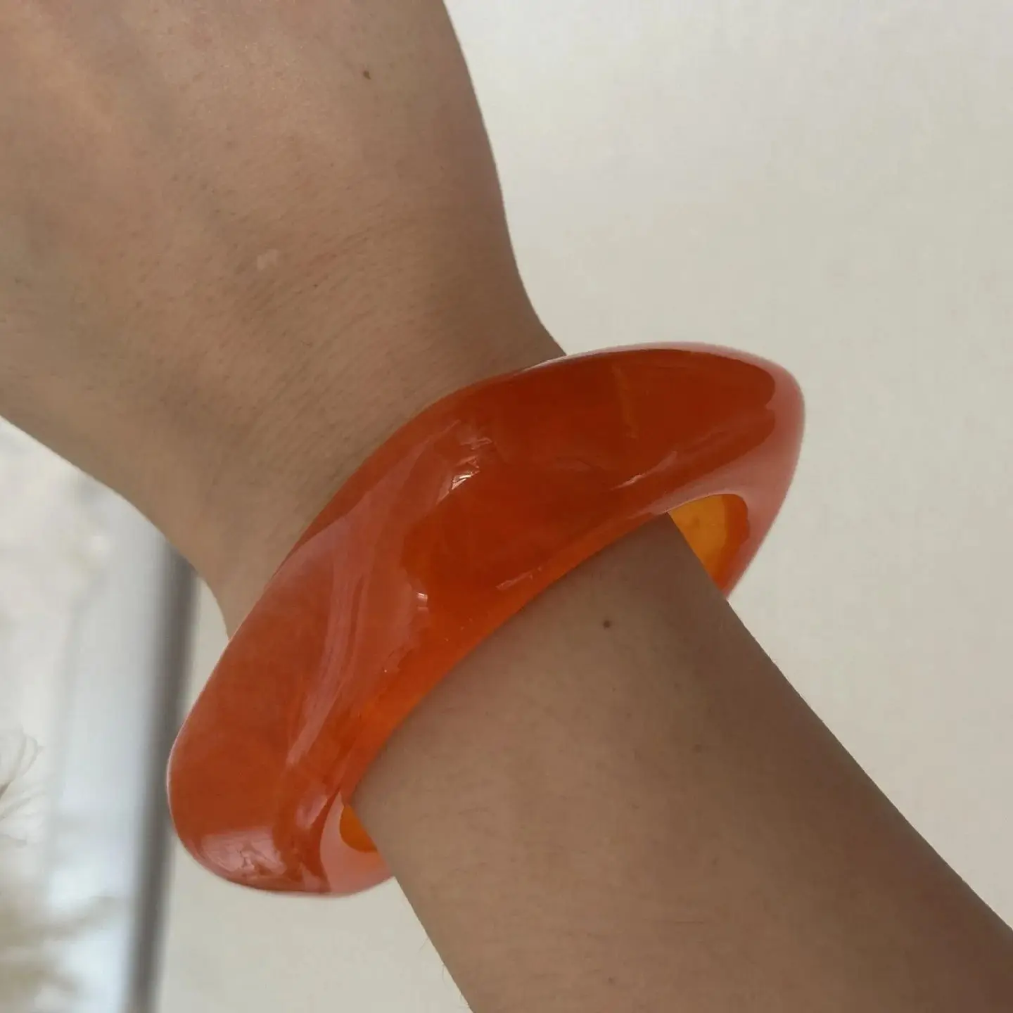 Vintage Punk Irregular Acrylic Resin Chunky Bangles for Women Kpop Geometric Chunky Charm Bracelets Couple Jewelry Pulseras view 5