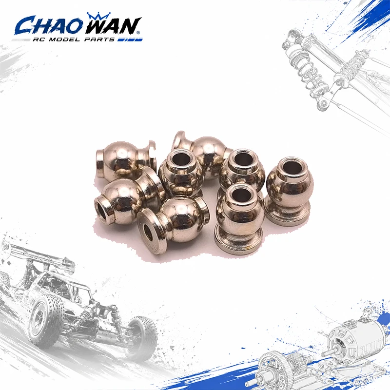 8PCS Steel Chrome Pivot Ball 3x7.8x10.5mm for Arrma Karton Senton Outcast Talion Limitless Mojave