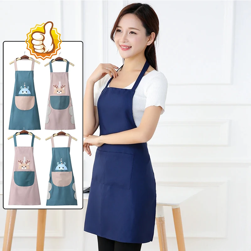 Adjustable Cooking Apron Unisex Household Solid Color Chef Waiter Barbecue Hairdresser Adult Pocket Apron Kitchen Supplies Tool