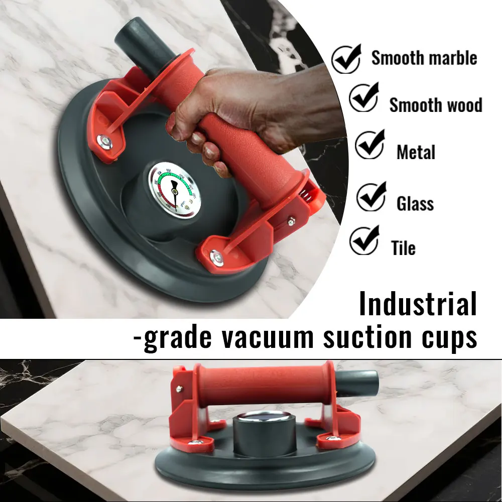 Nieuwe vacuümzuignap met manometer een belasting van 250 kg en heet verkoop voor het hanteren van glas/marmer/plank/tegels heet verkoop