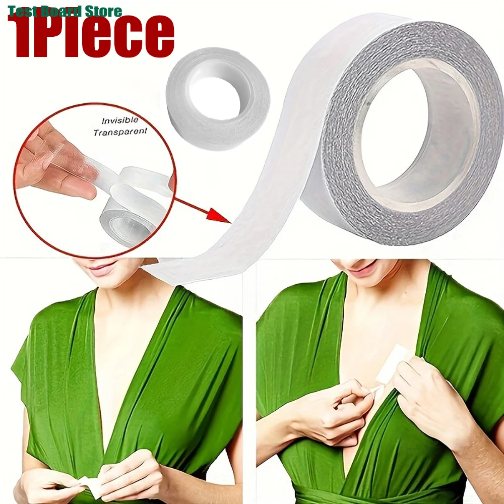 1Roll 5M anti glare transparent invisible double-sided adhesive waterproof self-adhesive anti slip artifact dress underwear stra