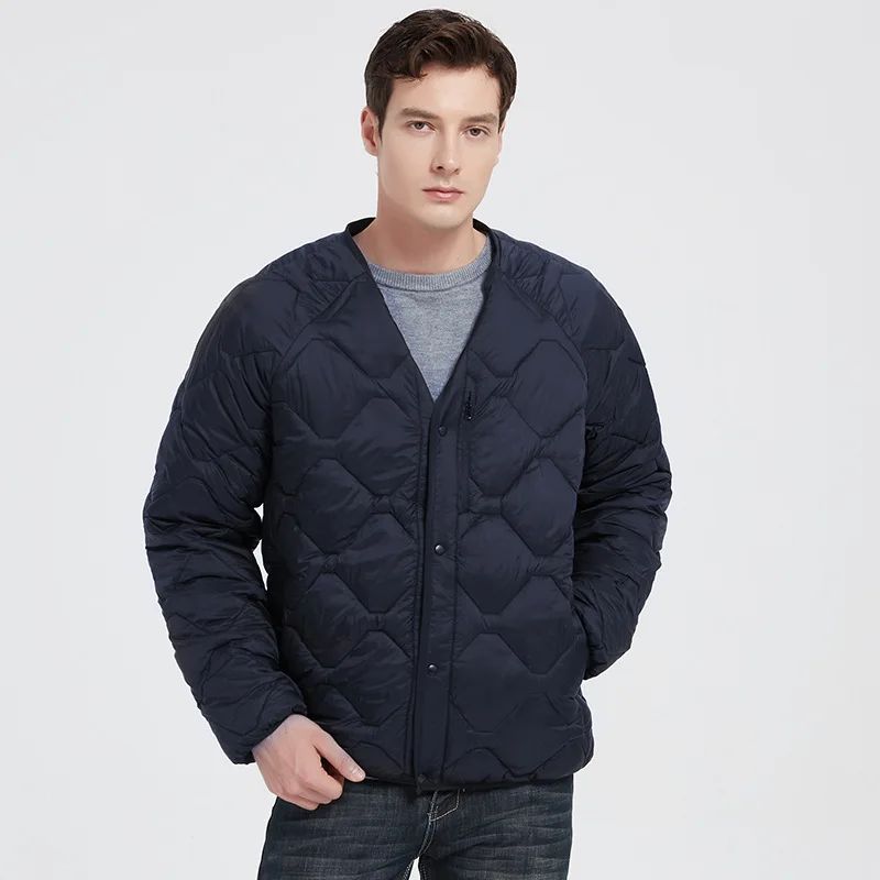 

European and American Men's Winter New Style Lightweight Short Quilted Cotton Coat