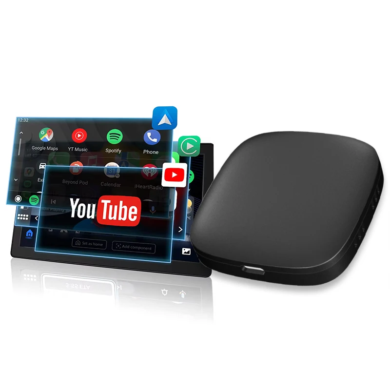 TAA01 3-in-1 Wireless Car Adapter Android 10 CarPlay Android Auto WiFi 6 BT 5.4 2GB/16GB or 32GB Plug & Play Type-C