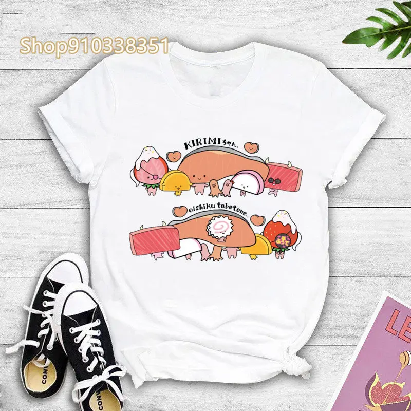 Kawaii 90s Kirimi-Chan Funny Cartoon T Shirt Women Cute Manga T-shirt Y2k Graphic Tshirt Streetwear Top Tees Female Clothes