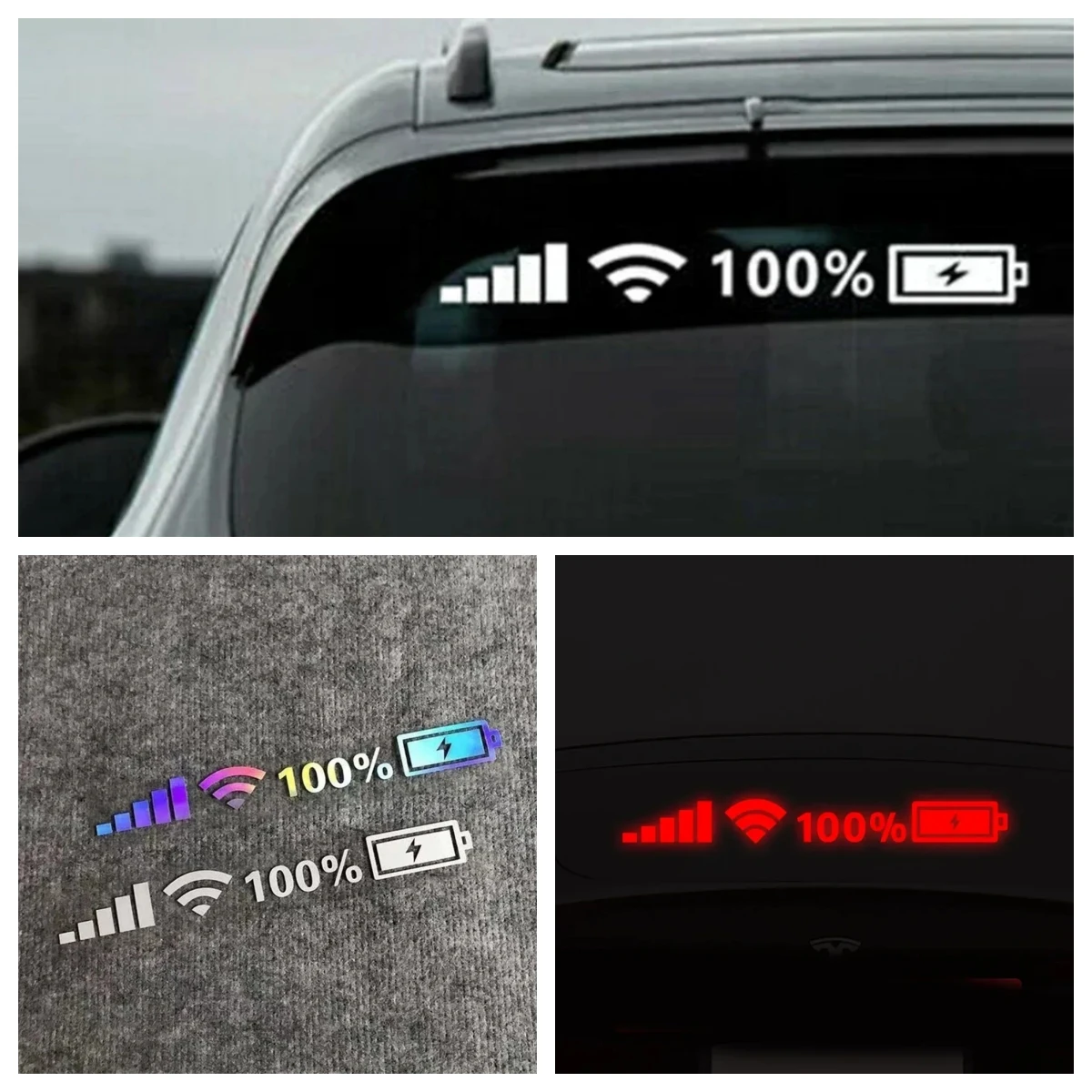 2025 NEUE Auto Vinyl Reflektierende Aufkleber Wifi Batterie Ebene Signal Aufkleber Dekor Auto Lustige Aufkleber Für Auto Decor Zubehör