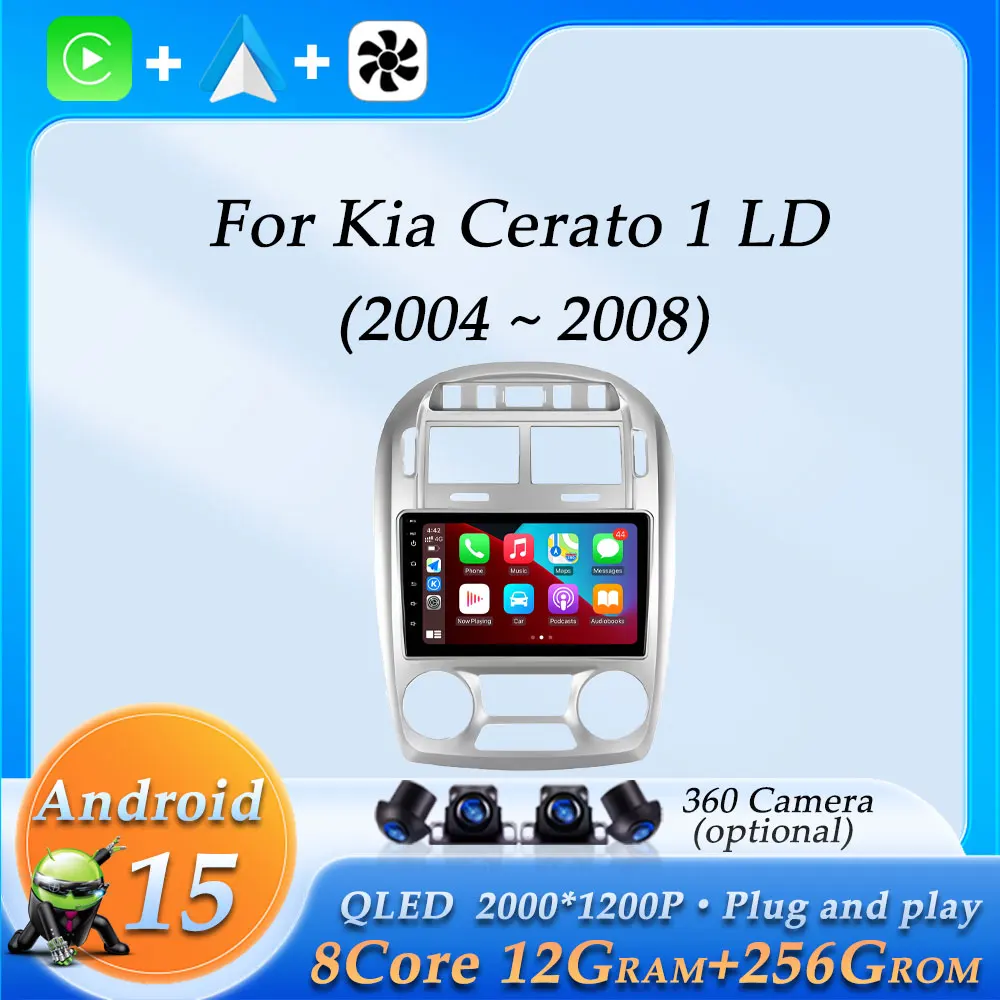 

Car Radio Audio Video Multimedia Player for Kia Cerato 1 LD 2004 - 2008 Wireless CarPlay DSP Stereo GPS Navigation Split Screen