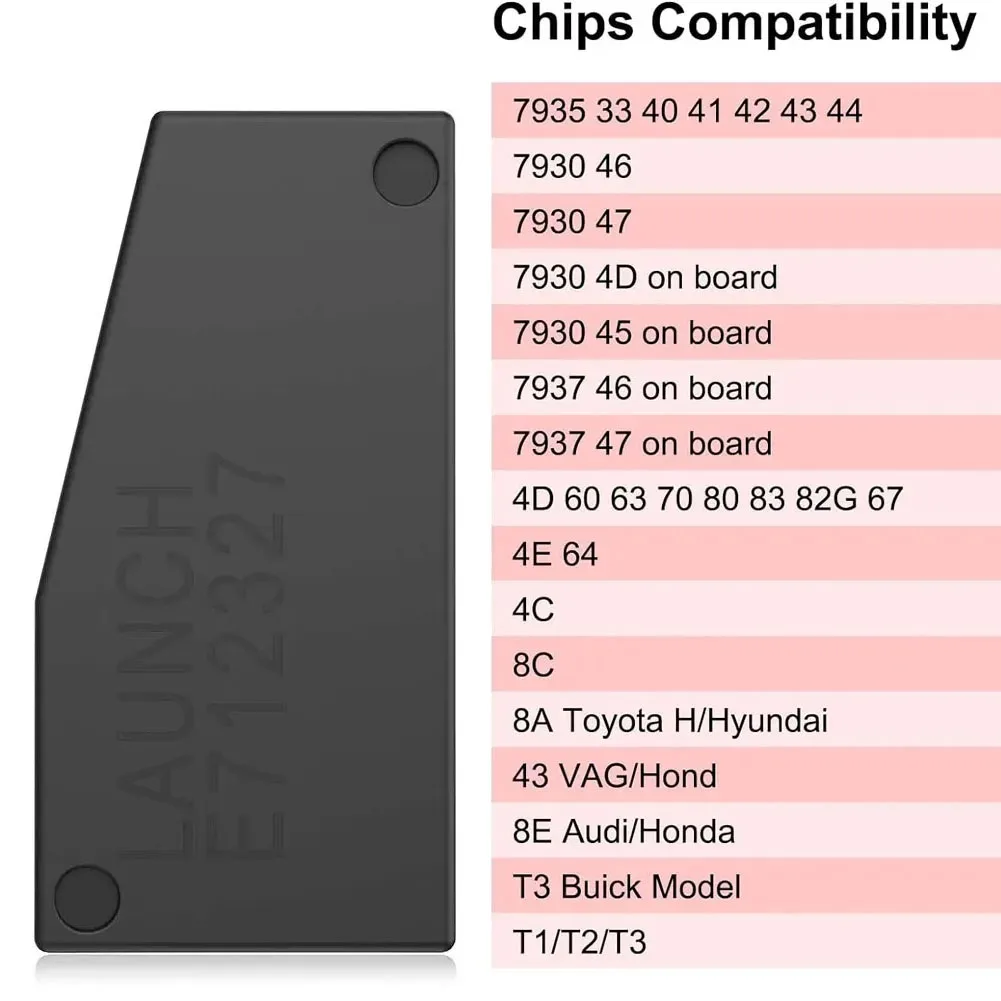 LAUNCH Super Chip Work with X431 Key Programmer & Remote Maker, Universal Car Key Transponder Chip Support 8A 8C 8E 4C 4D 4E 48