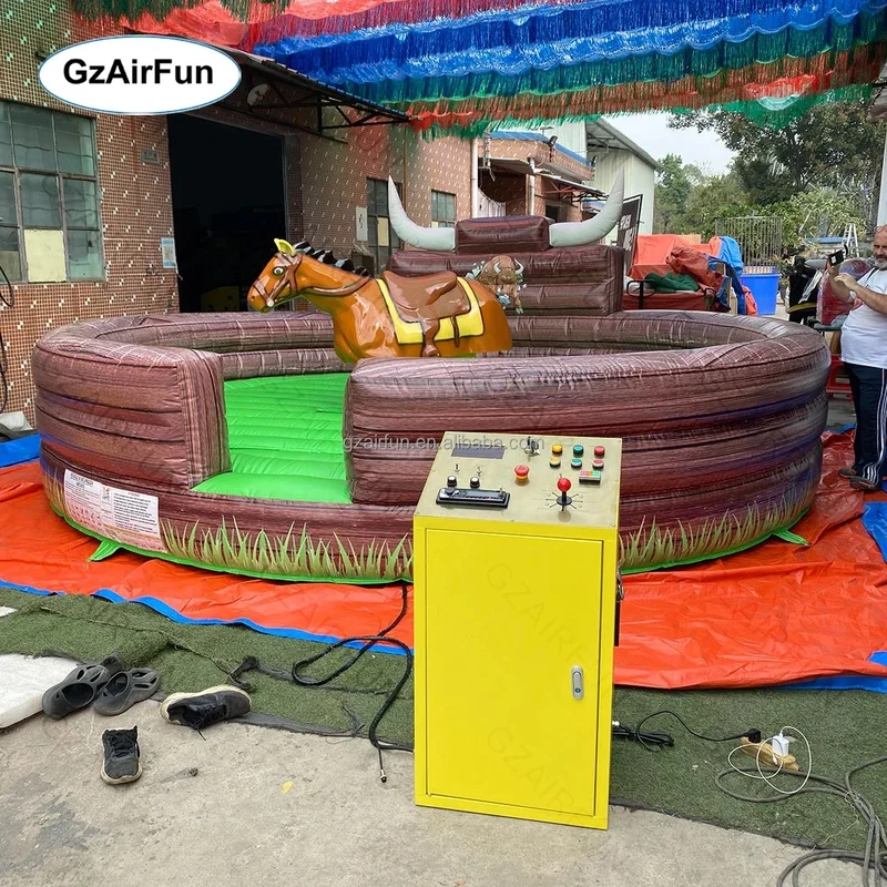 Factory Custom Commercial Mechanical Bull Inflatable Eco-Friendly Blower Bull Fighting Machine Set Competitive Game for 14 Years image 4
