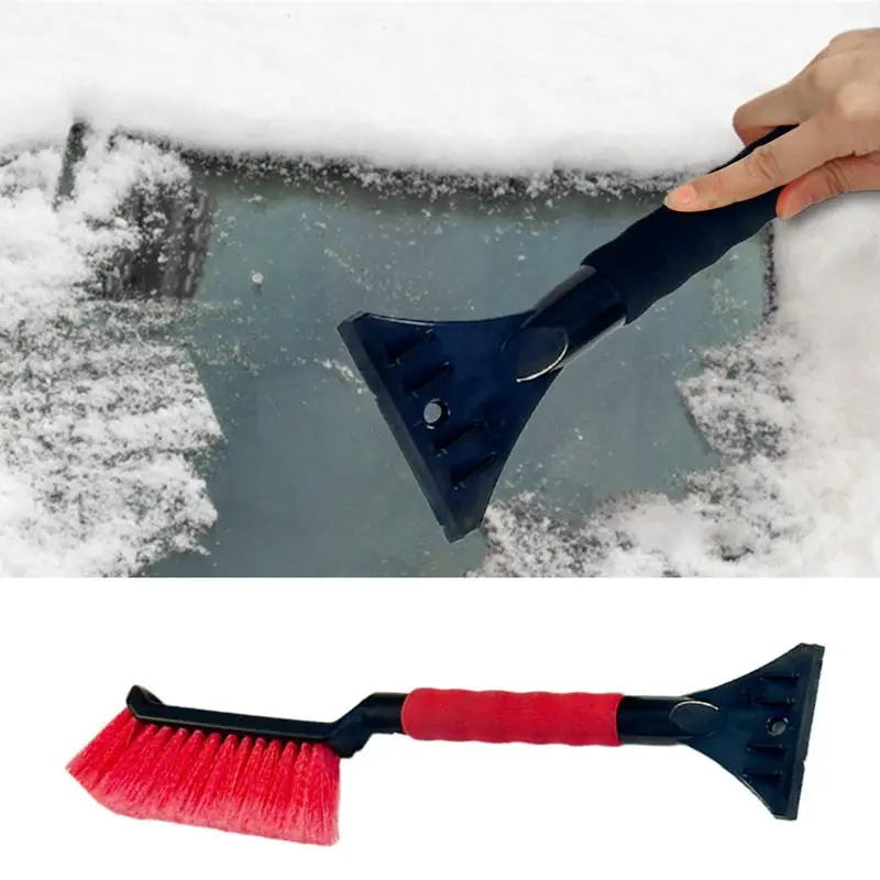 Ice Scrapers For Car Windshield 2 In 1 Ice Scraper And Brush For Car Ergonomic Foam Grip Window Ice Scraper Snow Cleaner For Car