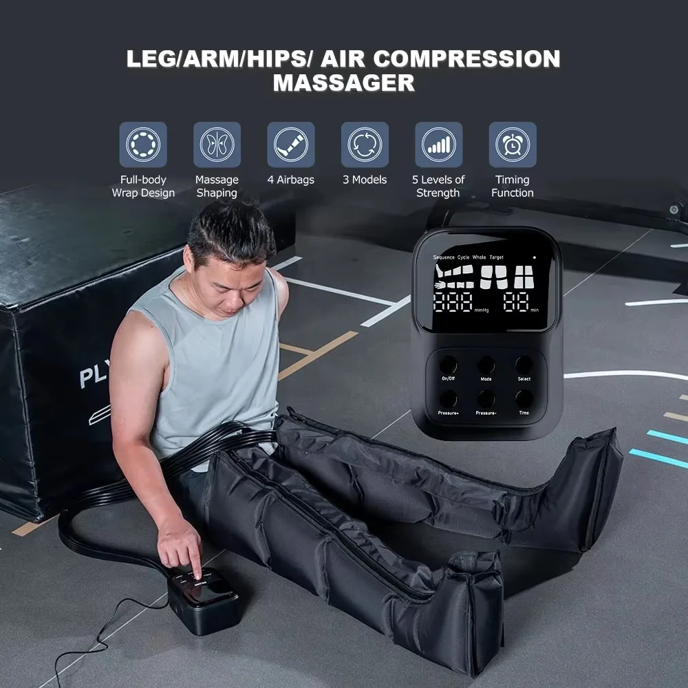 Factory Price Leg/Arm/Hips Air Compression Massager Air Pressure Leg Rechargeable Recovery Boots Leg Massager Air Recovery