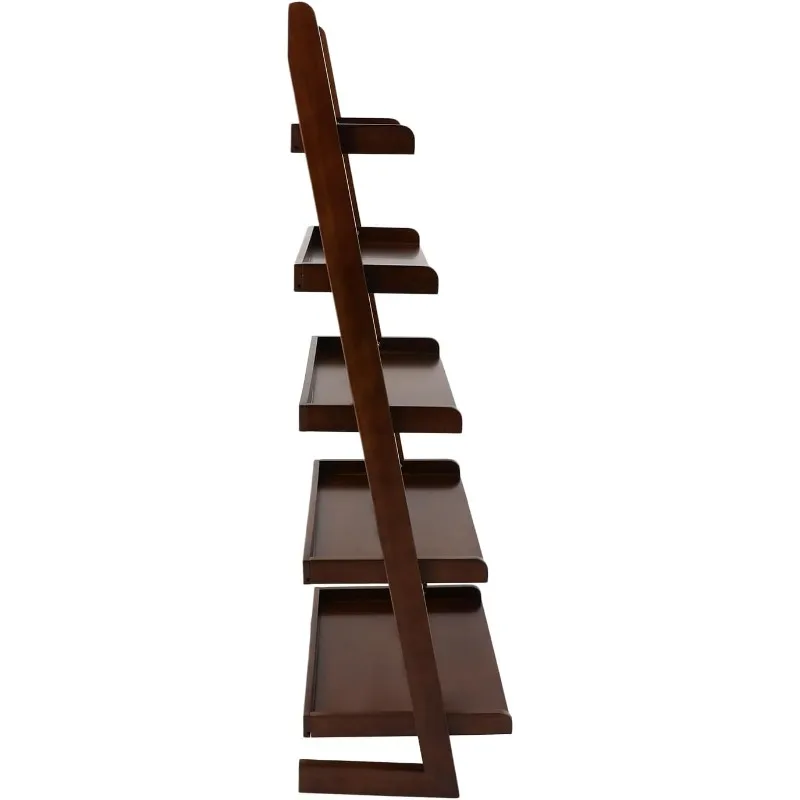 Scaffale in legno Scaffale portaoggetti Scaffale portaoggetti in legno Scaffale a scala a 5 livelli per espositore per libri Libreria a scala per ufficio