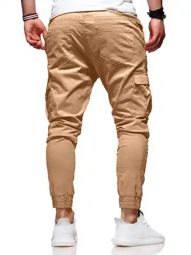 Imagen 2 del producto Otoño e Invierno bolsa de parche tridimensional pantalones de pie pequeño lazo cuerda elástica deportes pantalones caídos pantalones largos casuales jogging pan