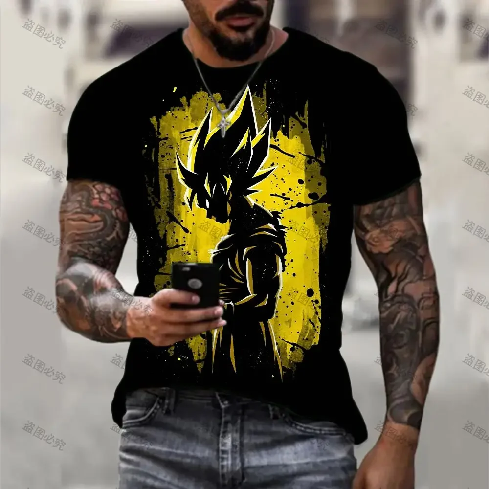 Men\'s T Shirt Vegeta Goku Dragon Ball Z Cool Anime New Y2K Short Sleeved GYM Summer 110-6XL Harajuku Streetwear O-collar Saiyan