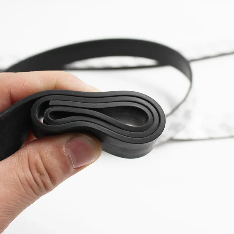 1PCS Black Silicone Rubber Strip Self Adhesive Seal Gasket Anti-skid Shock Absorption Sealing Strip Length 50cm Thicknes 1/2/3mm