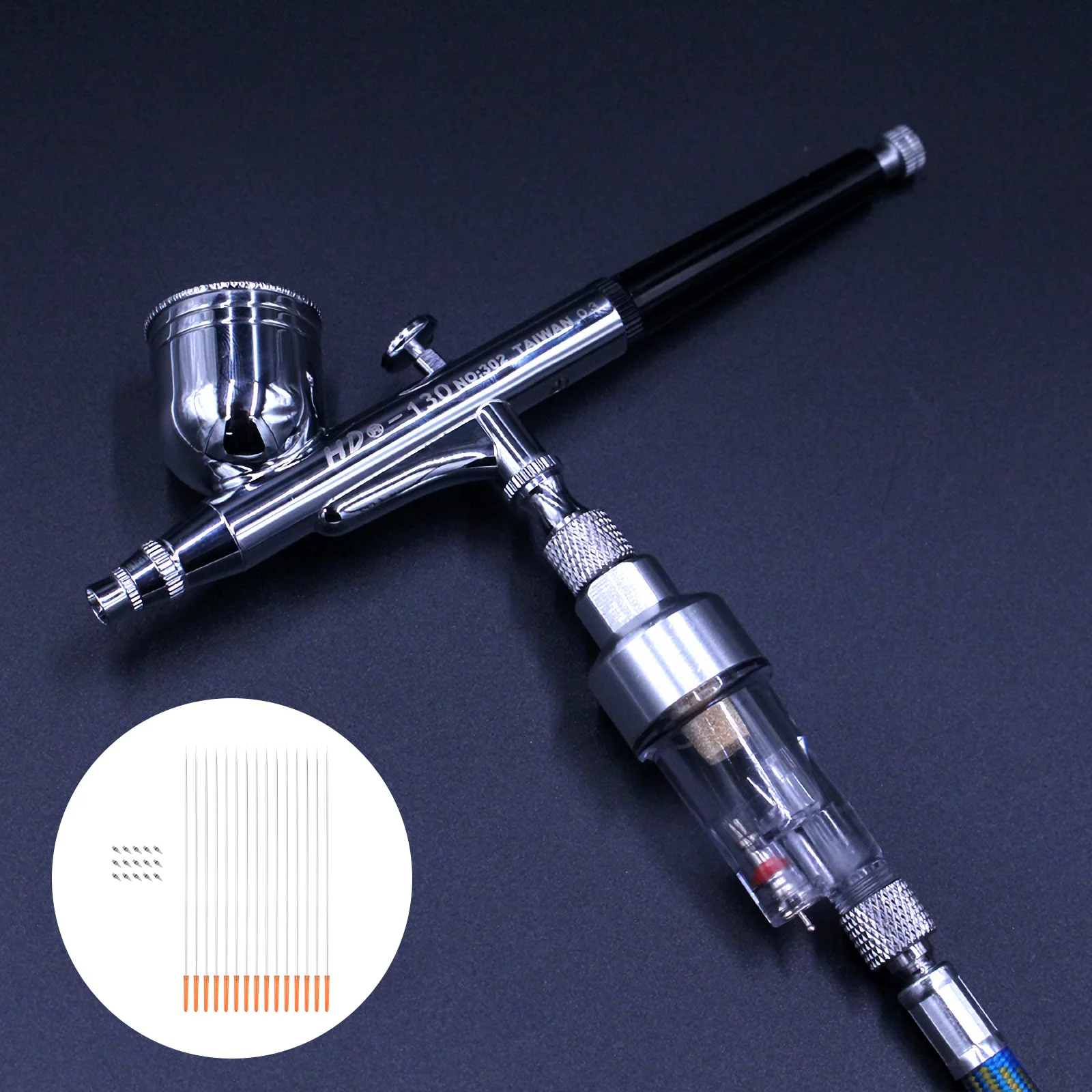 1 セット 0.2 ミリメートルエアブラシニードルノズルステンレス鋼交換用 130-470 プロジェクトエアブラシ部品アート