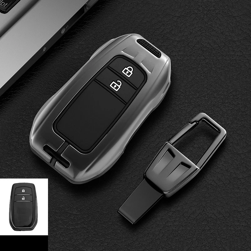 

2 3 Button Car Key Case Cover for Toyota RAV4 HARRIER Hilux Fortuner Land Cruiser Crown Highland Prado Yaris Cross Aygo X 2022