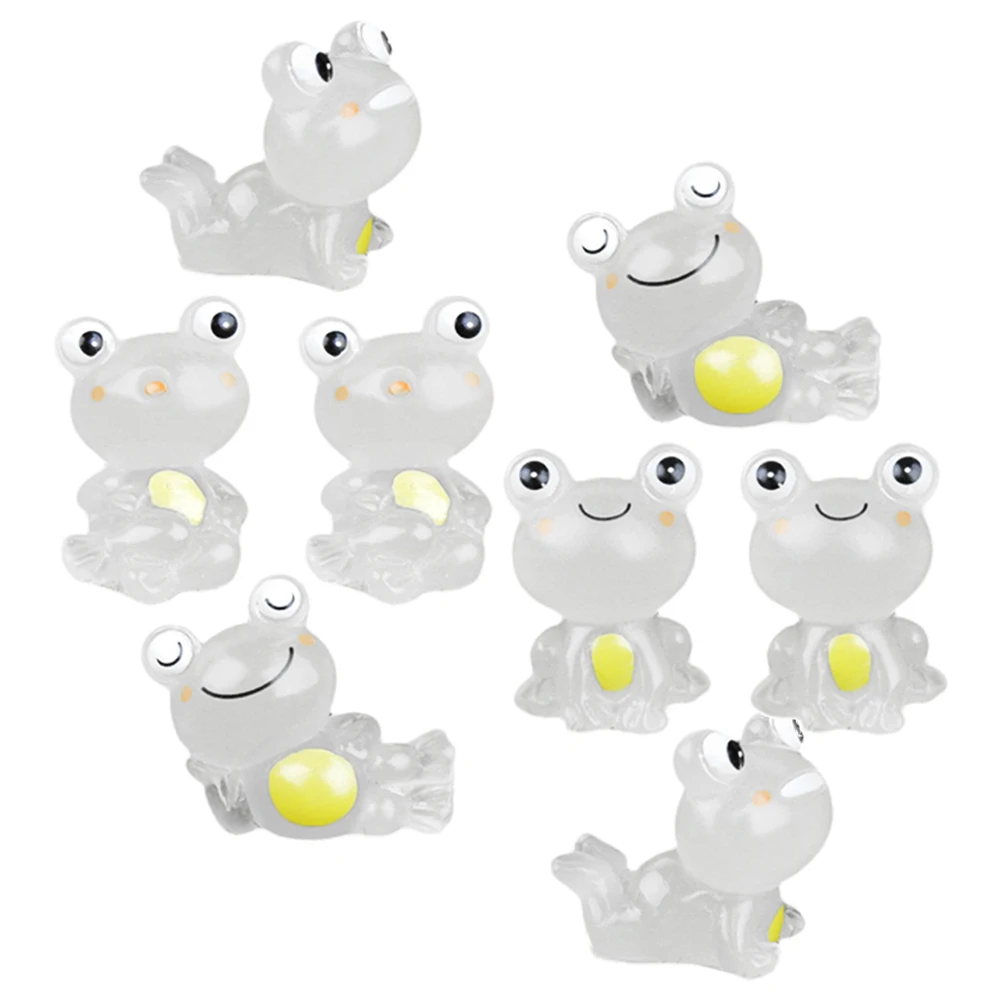 

8 Pcs Glow Frog Figurine Resin Sculpture Lifelike Home Decor Statue Mini L Desktop Frog Sculpture Office nament