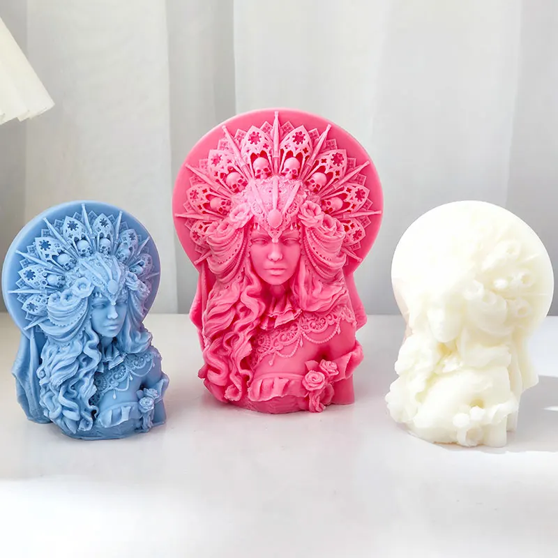 Half body Queen Candle Mold Art Candle Home Decoration Aromatherapy Gypsum Queen Avatar Mold