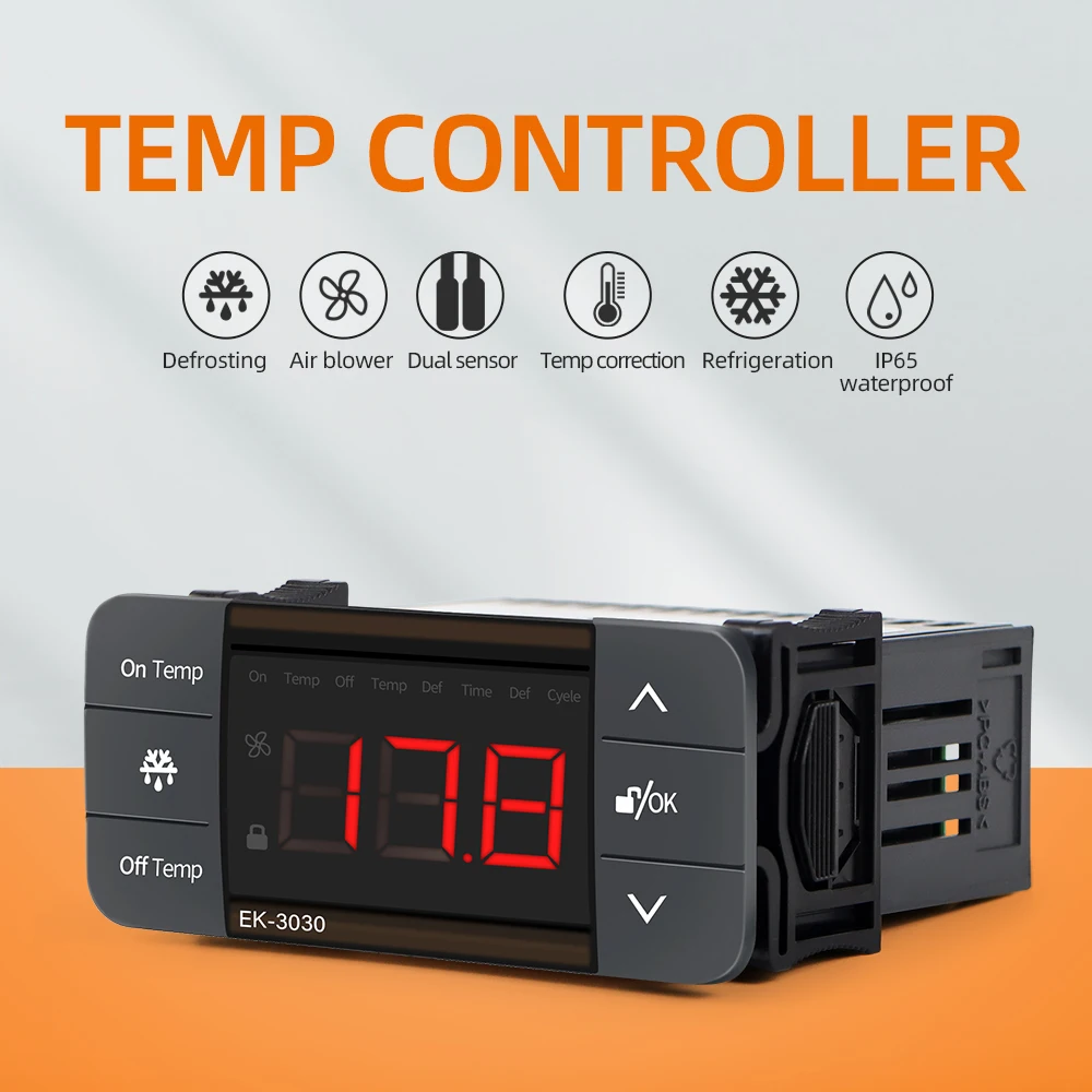 Digital Thermostat for Incubator Temperature Controller Heating Cooling Refrigeration Defrosting Fan Thermostat Relay Sensor