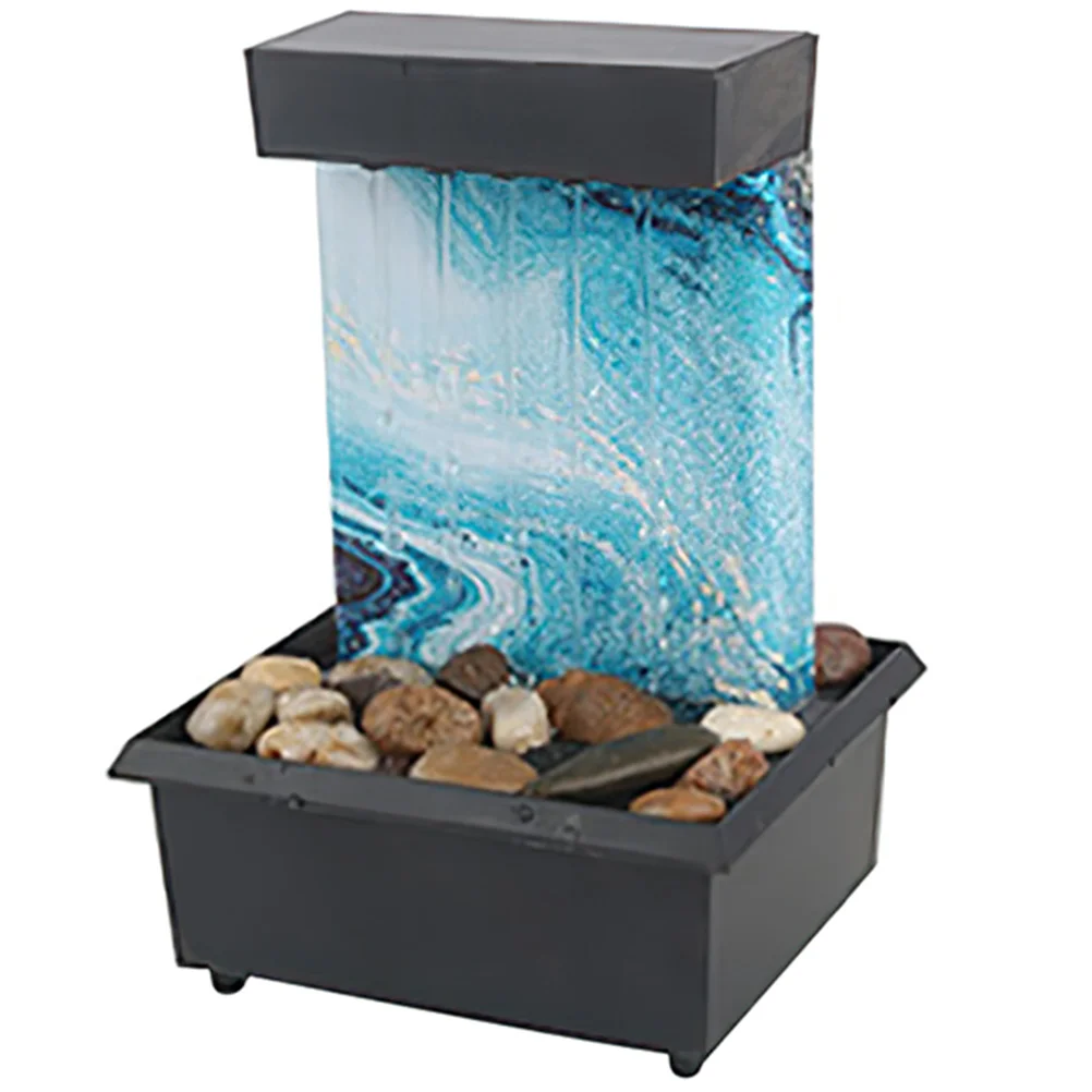 

Creative Fountain Ornaments Desktop Waterfall Electric Cobblestone Indoor Zen Tabletop Adornment Home Office Bonsai Running