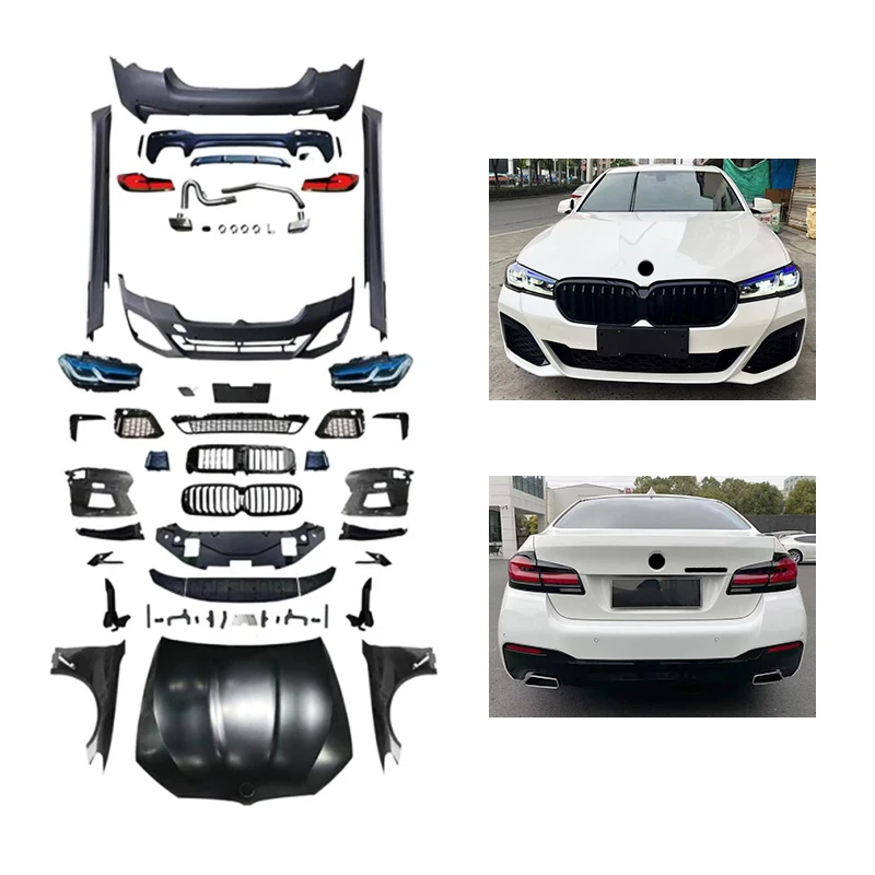 2010-2017 5 Series F10 F18 Facelift Kit Upgrade To 2021-2023 G30 MT MP Style Fog Light Body Kit PartsOld To New Facelift Body Ki