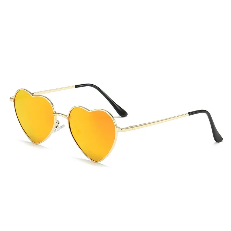 New Fashion Metal Sunglasses Women's Trendy Punk Style Peach Heart Sunglasses Ultra Light Multi Color Eyewear
