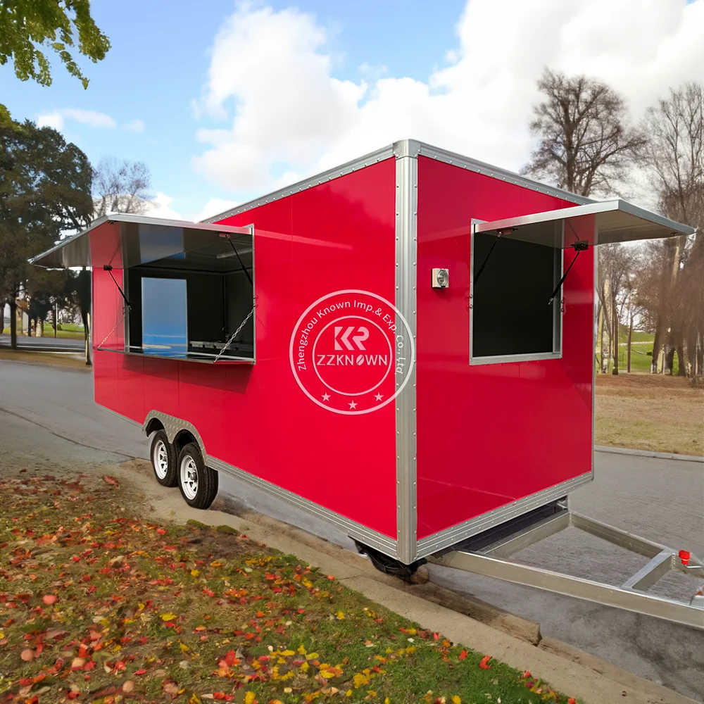 รถเข็นอาหารจานด่วนแบบกําหนดเองตู้กาแฟรถบรรทุกสุนัขร้อนร้านอาหารมือถืออุปกรณ์ครบครันรถพ่วงรถบรรทุกอาหาร