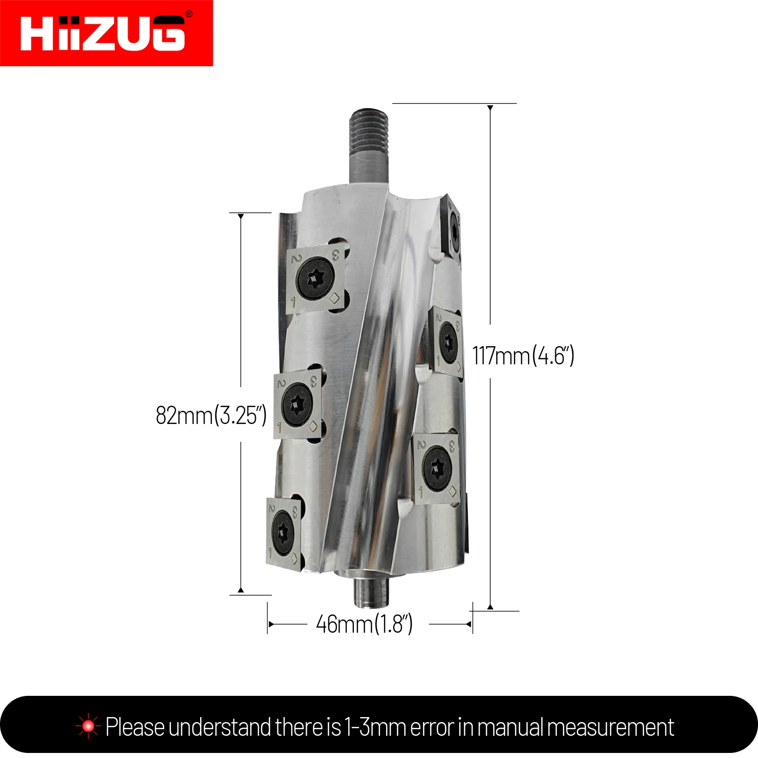 Makita 1900B Helical Spiral Cutter Head for Hand Electric Power Planer, 82mm Cutting Length with 12Pcs Carbide Inserts