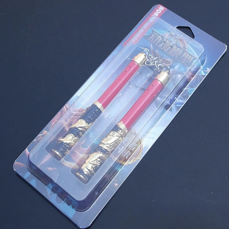 12cm/4.72in gra dla pokoju boski smok Nunchucks metalowa broń Model Prop ozdoba kolekcja wyświetlacz na biurko prezent zabawka dla chłopca