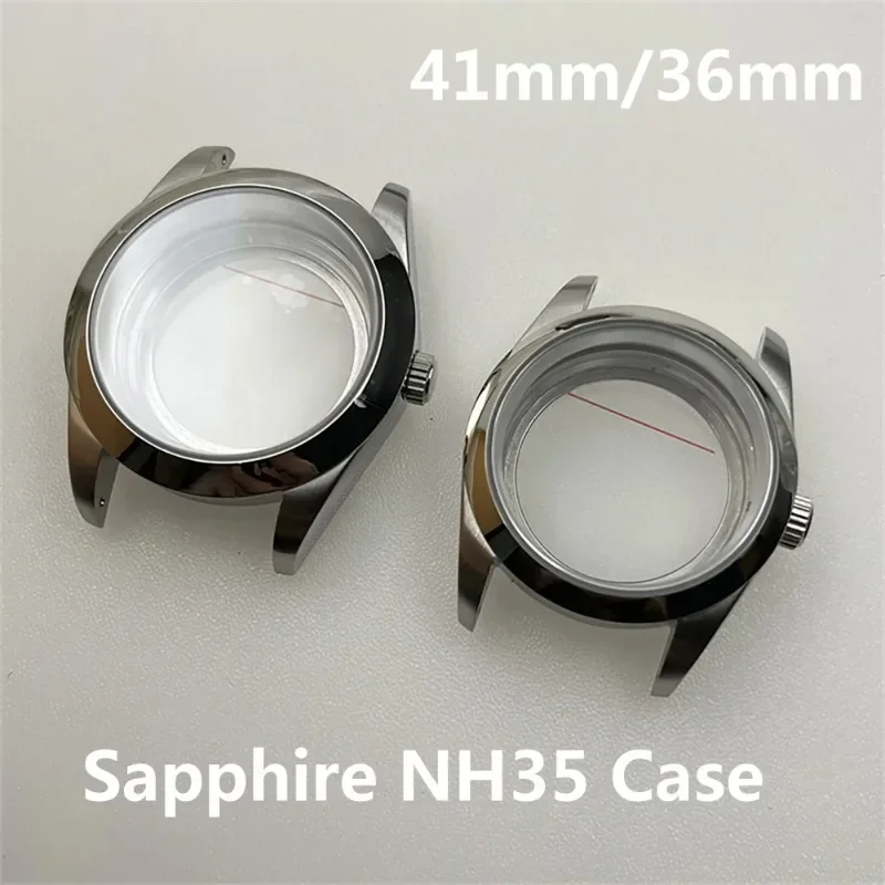 

41mm/36mm NH35 Watch Case 316L Stainless Steel Sapphire Glass Crystal Watch Case for Datejust NH35A NH36 Movement NEW DIY