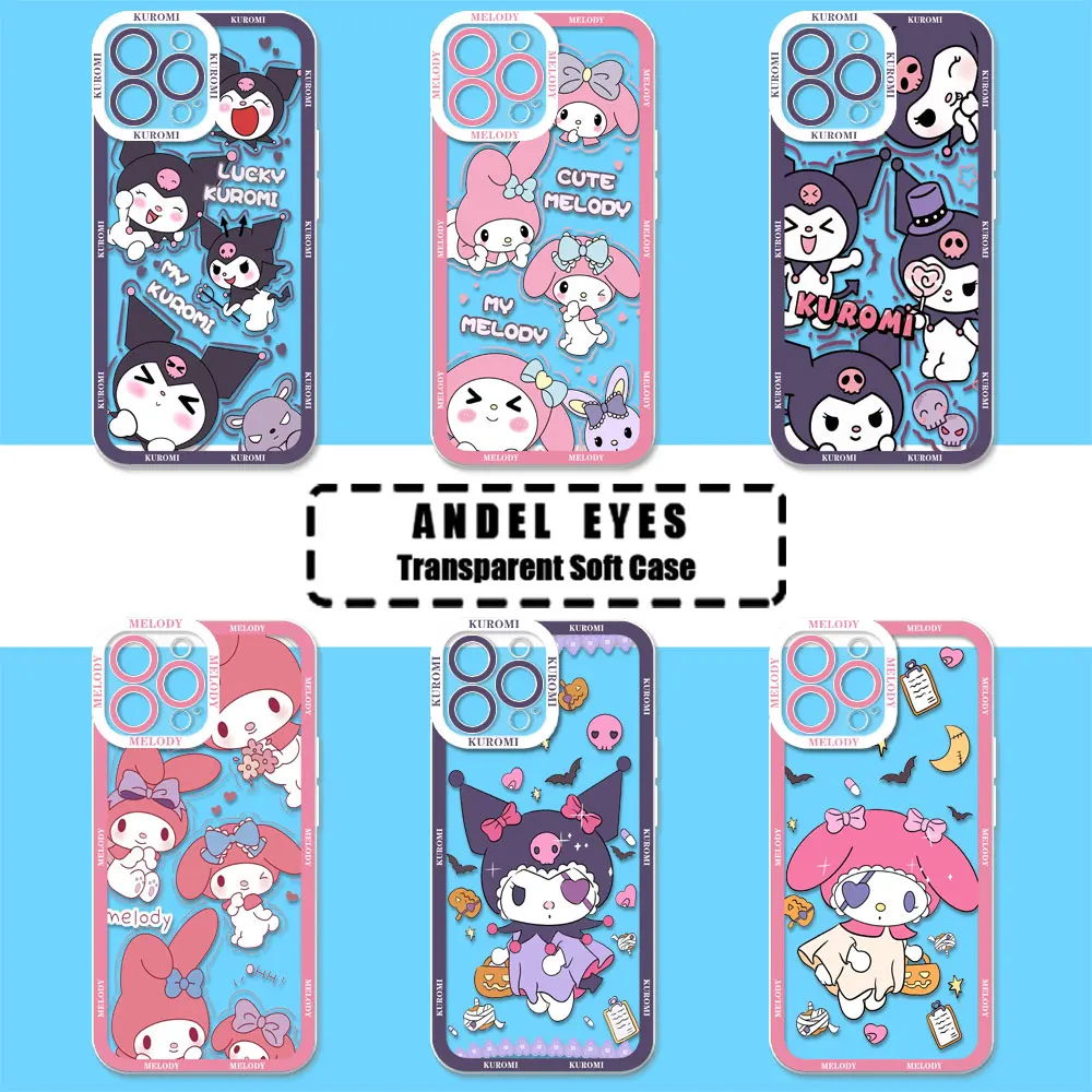 Engraçado minha melodia kuromi dos desenhos animados caso de telefone para oppo reno 12 12f 11 11f 10 8 pro plus 8t 7z 6 6z 5 4 2f transparente capa macia