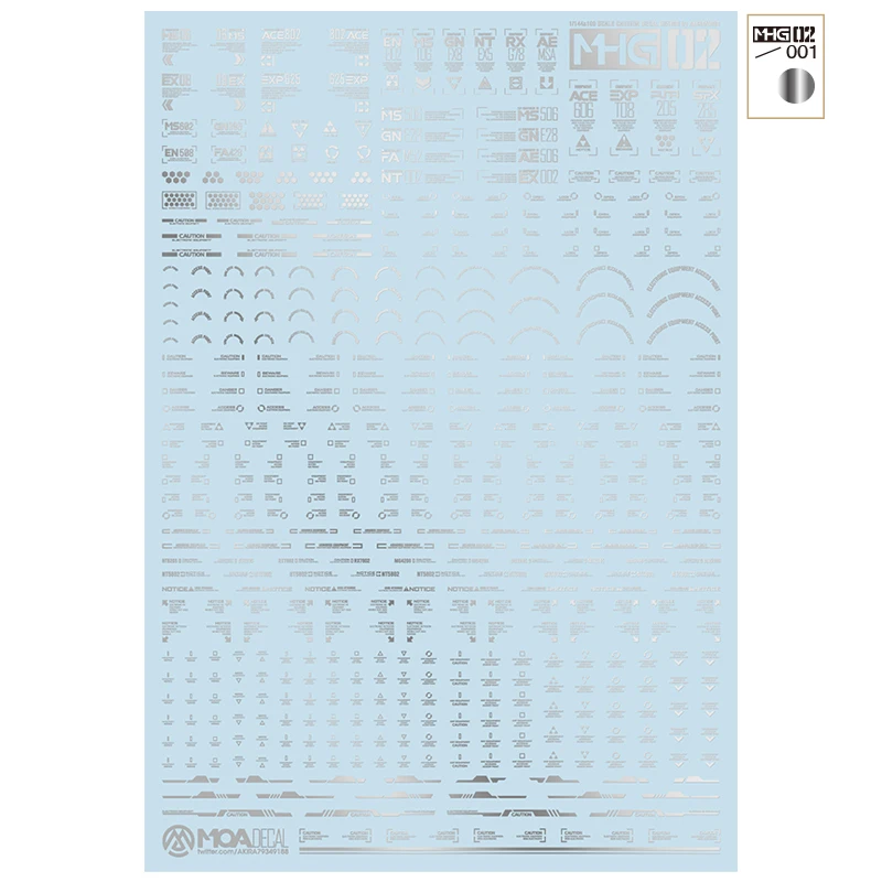 HOBBY MIO MHG02 1/144/100 Scale Model Decals Universal Warning Sign Water Sticker Model Tools Model Hobby DIY