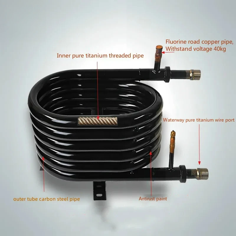 5HP Tube , Coaxial Energy Exchanger, Seawater Heat Pump Condenser, Air Conditioning Evaporator.