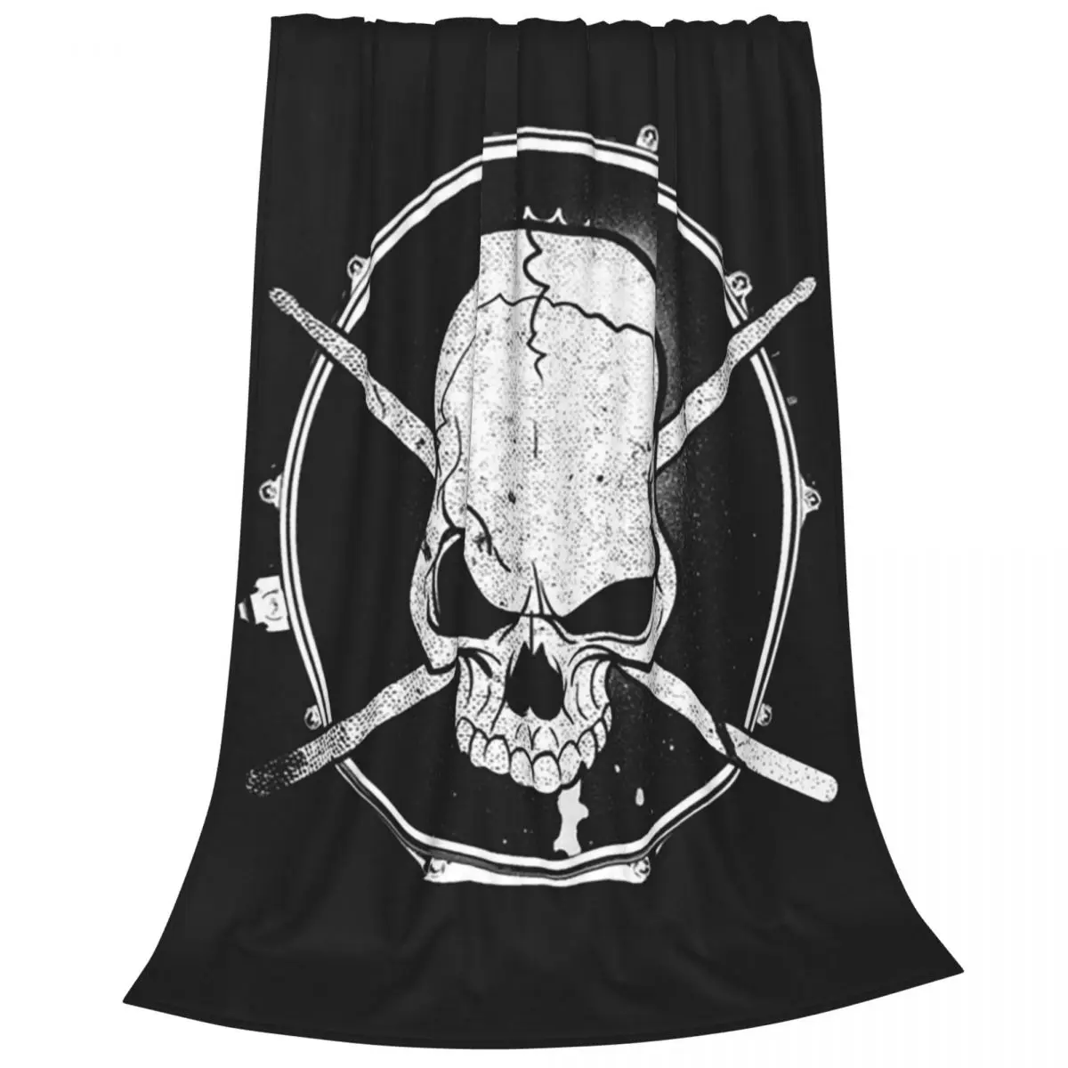 Metal Drummer Skull With Snare Drum And Crossed Drumsticks Blankets Fleece Sofa Throw Blankets For Couch Throws Bedspread Quilt