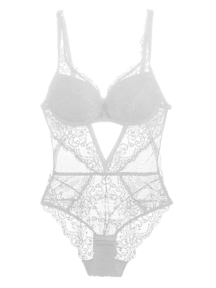 Origineel ontwerp Kanten doorzichtige afslankende Brtte bodysuit uit één stuk Dames Thin Me-ondergoed Hoge taille Rechte snit o...