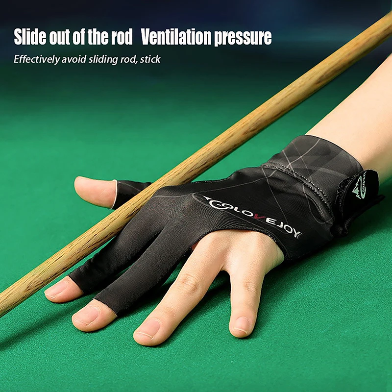 Billiards Glove Left Hand Three Finger Snooker Billiard Glove Non Slip Stickers Elasticity Billiard Training Gloves Accessories