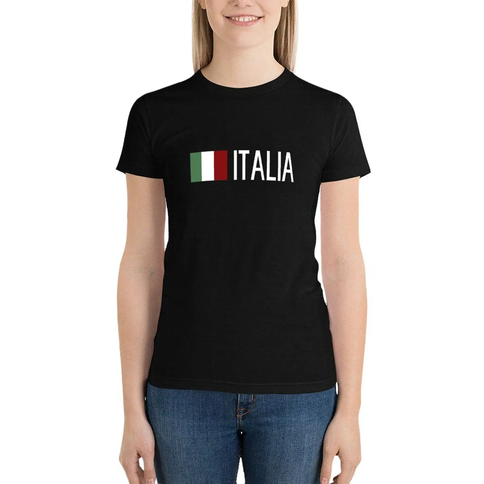 

Italy: Italia & Italian Flag T-Shirt hippie clothes tees graphics t-shirts for Women loose fit