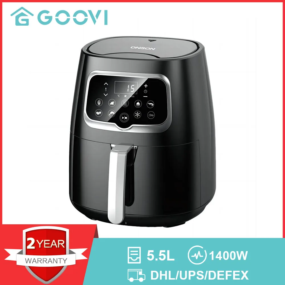 GOOVI 1400W Digital Air fryer 5.5L Multifunctional Low Oil And Light Fat Fryer Intelligent NTC Precise Temperature Control