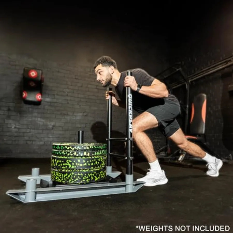 Slitta per Allenamento con Pesi (Push/Pull) o Solo Slitta da Trazione - Acciaio Resistente per Allenamento di Forza e Condizionamento, Sviluppo della Potenza Esplosiva