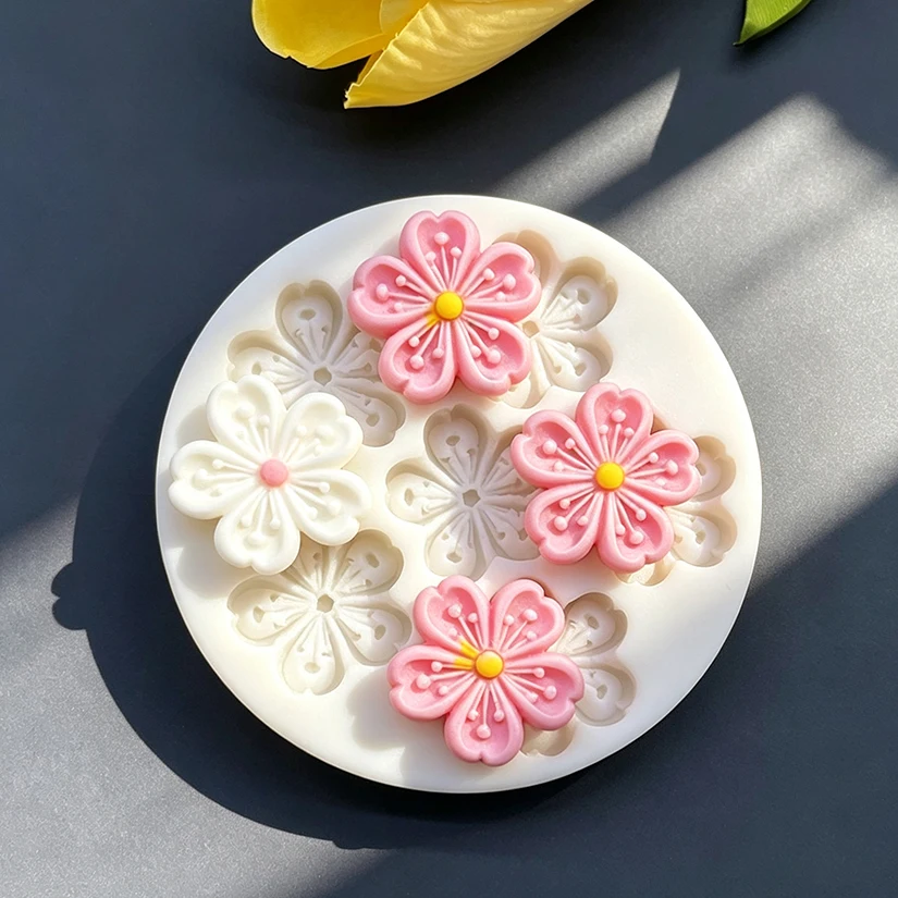 Flower Sakura Silicone Sugarcraft Mold Resin Tools Cupcake Baking Mould Fondant Cake Decorating Tools
